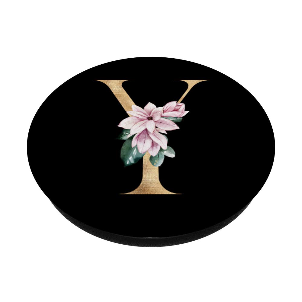 Personalized Watercolor Initial Y Magnolia PopSockets - Phone Grip & Stand for iPhone, Samsung, Tablets | Perfect Gift for Women, Artists & Plant Lovers