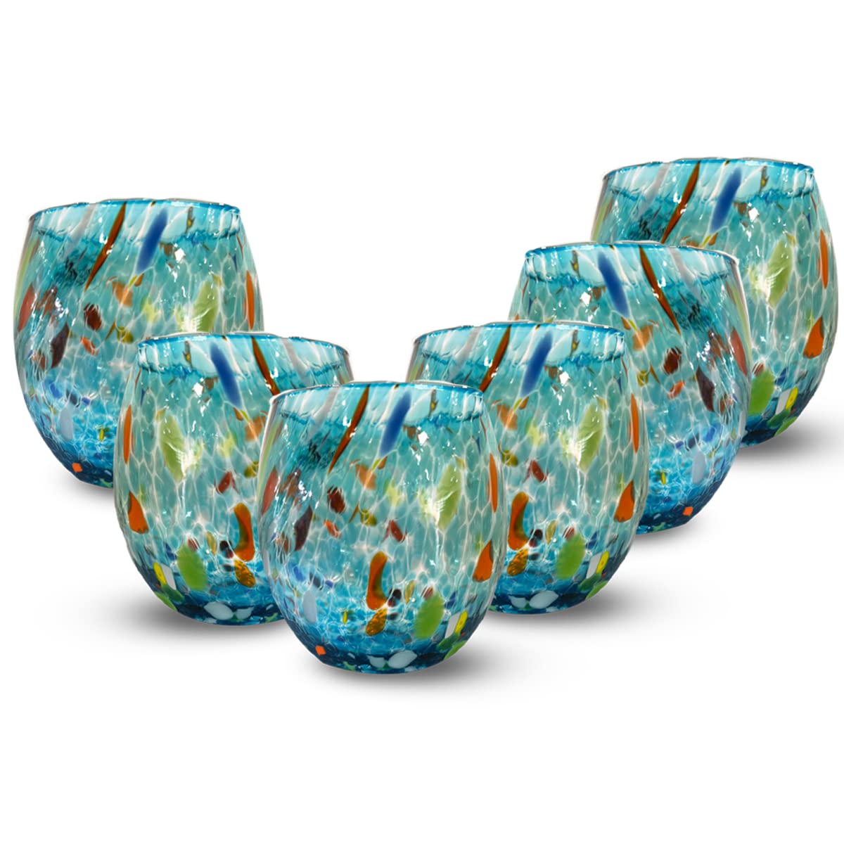 Murano Glass 12 Hand-Blown Wine Glasses – 200ml Elegant & Precious Artisan Crafted in Murano Tradition – Perfect for Fine Dining, Gifts & Home Decor