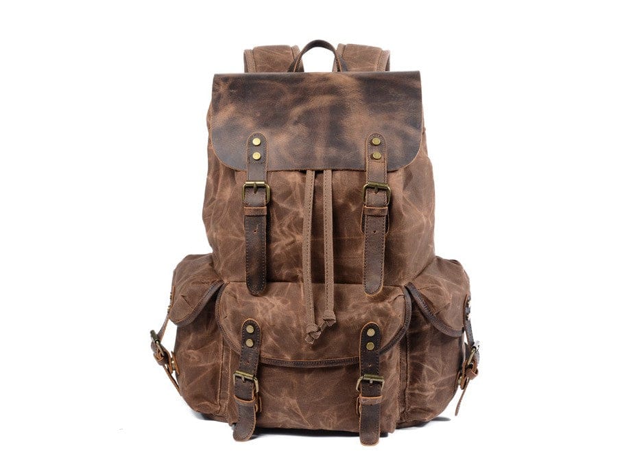Stylish Grey Canvas & Leather Backpack Purse for Women - Fashionable Crossbody Bag for Work, Travel & Everyday Use