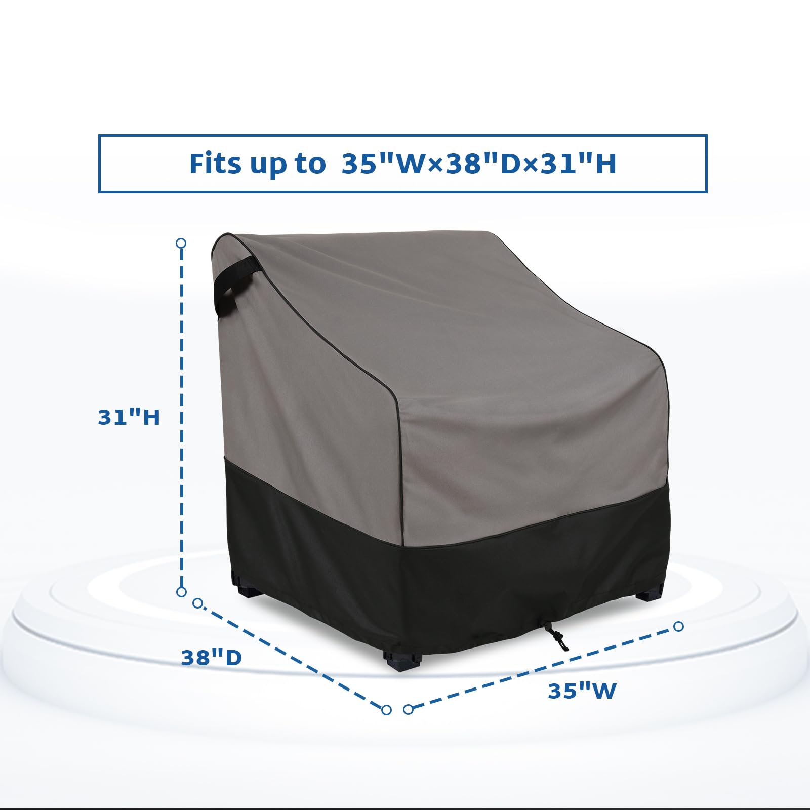 Waterproof Heavy Duty Patio Furniture Covers - 2 Pack Outdoor Chair Covers Fits 35