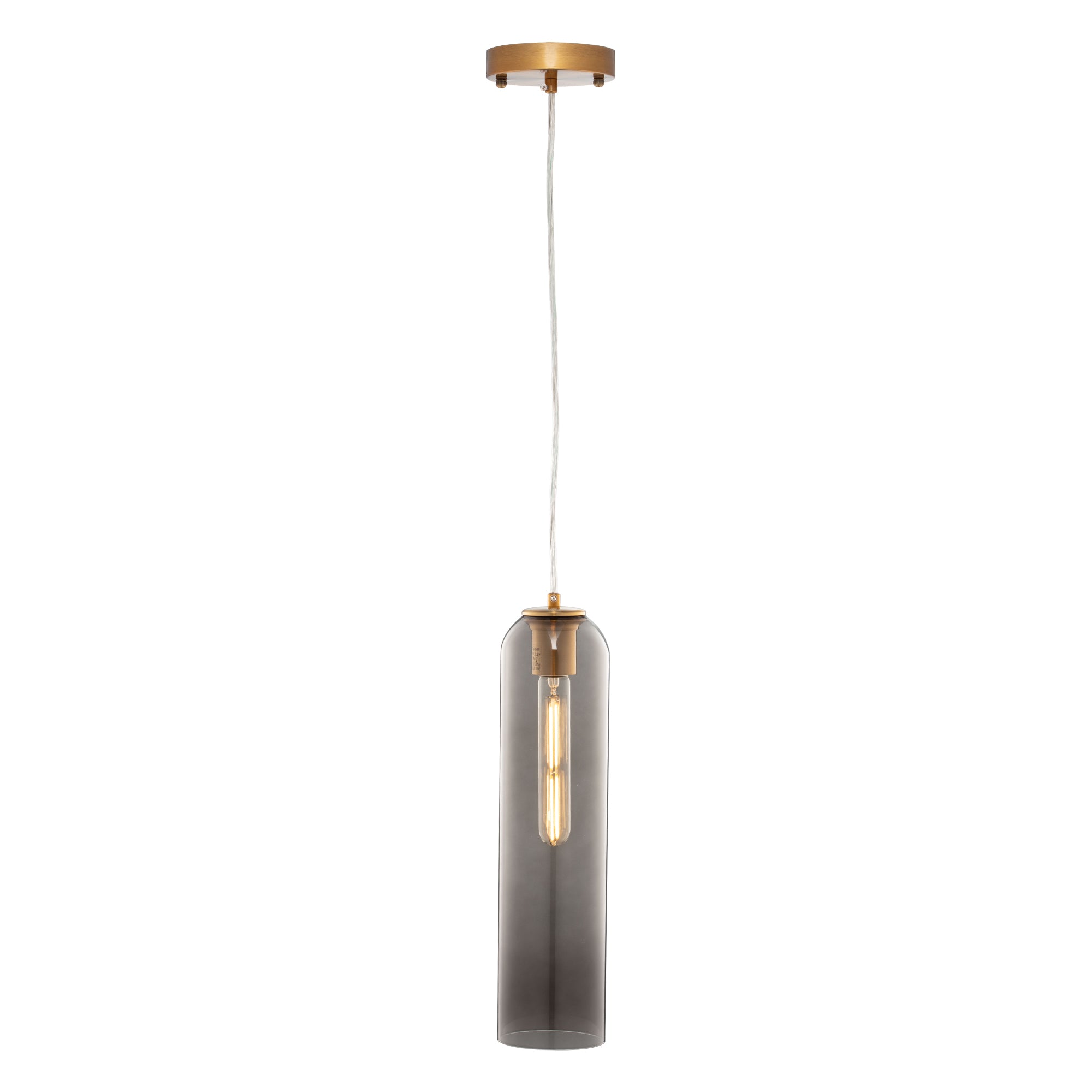 CARRO HOME Hydra Cylinder Glass Pendant Light - Modern Hanging Fixture for Kitchen Island, Dining Room & Bedroom Lighting