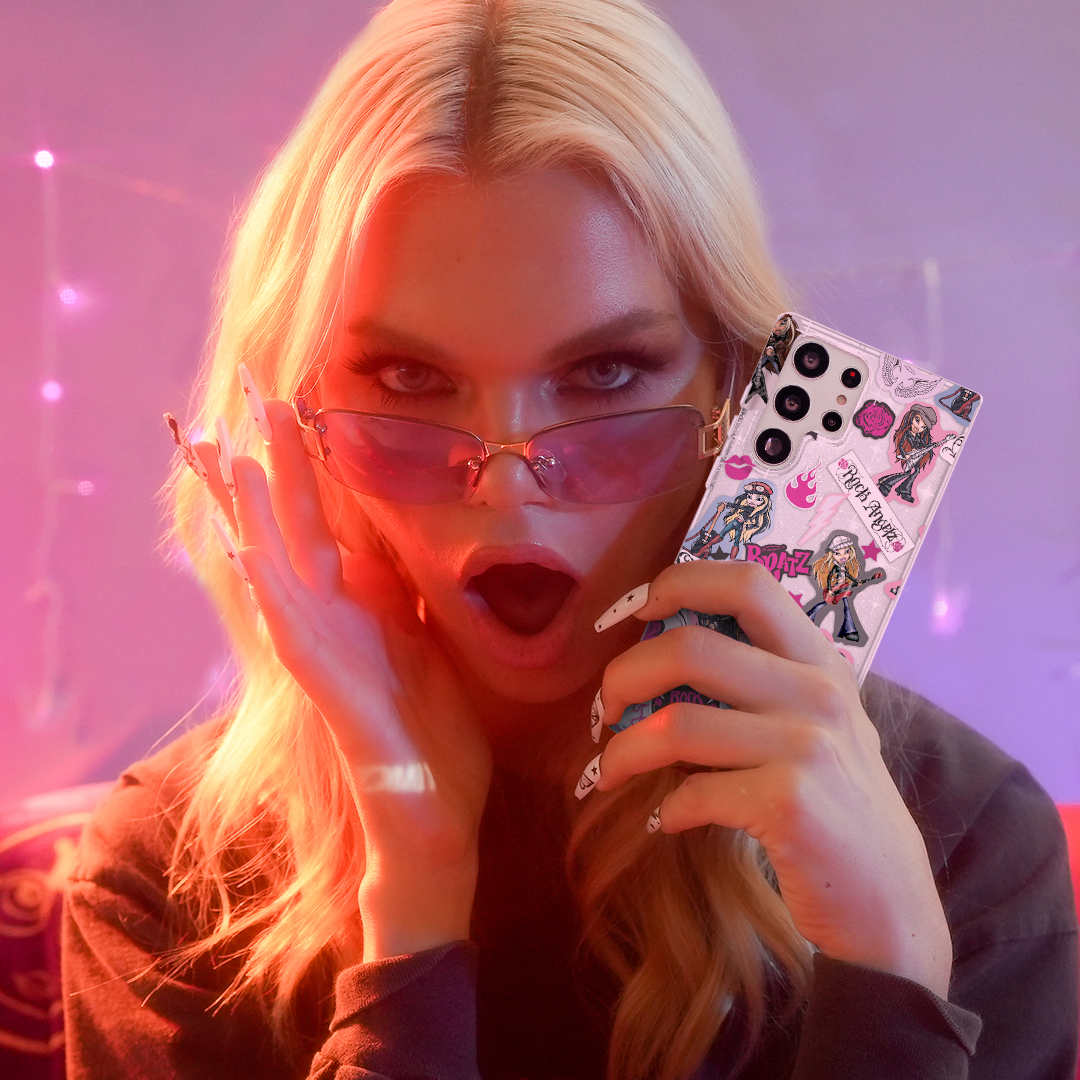 Bratz Rock Angelz Glitter Samsung Phone Case - Trendy Protective Cover for Galaxy S21/S20/Note 20 - Perfect for Teens, Fans, and Fashion Lovers
