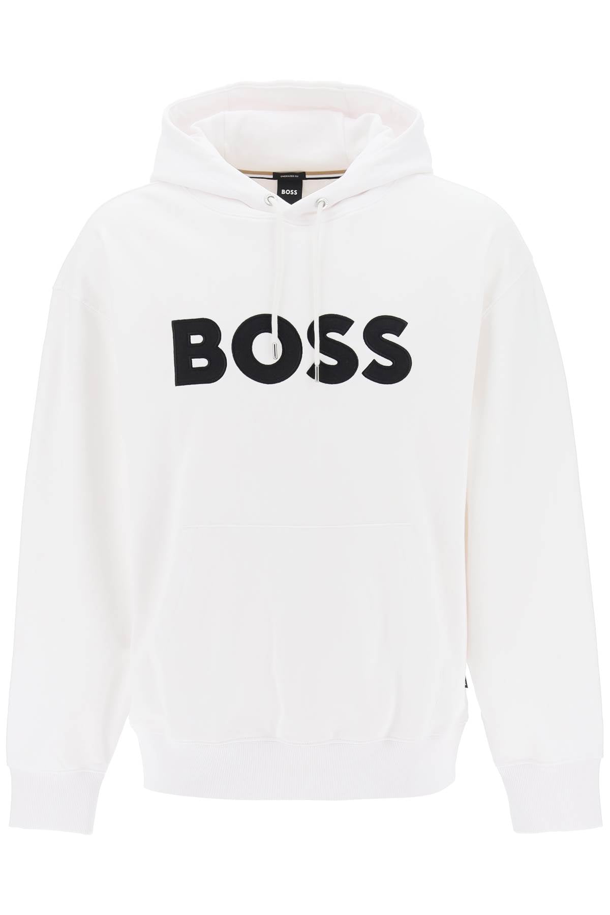 Boss Logo Patch Hoodie - Stylish & Comfortable Men's Zip Up Sweatshirt for Casual Wear & Street Fashion