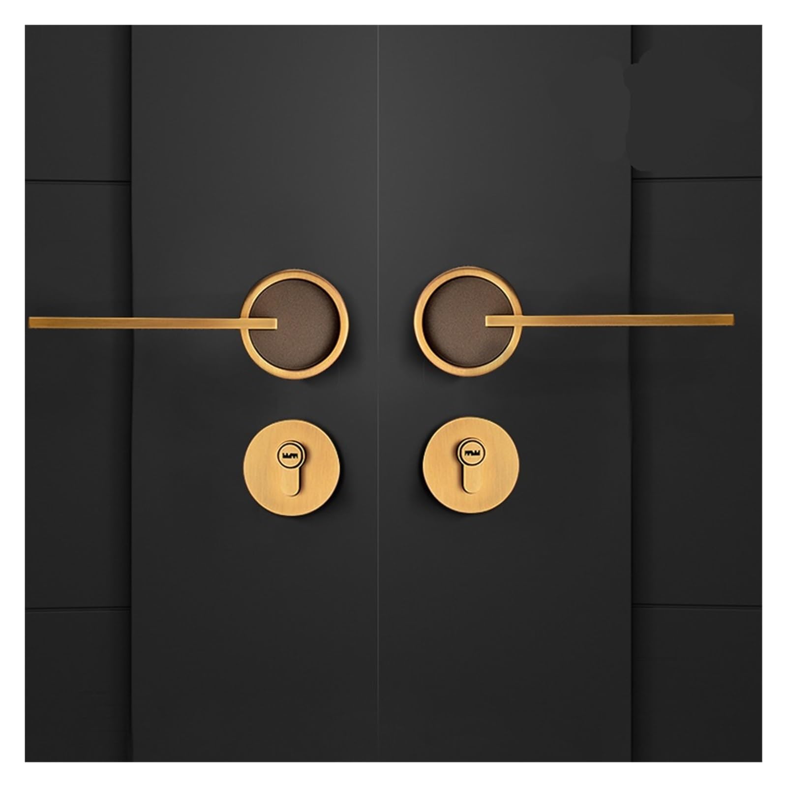 Premium Double Door Lock Set - Heavy Duty Office & Bedroom Wooden Door Lock - Interior Villa Double Door Security Lock - Complete Suite (Bronze A08 025) - Ideal for Homes, Offices & Commercial Spaces