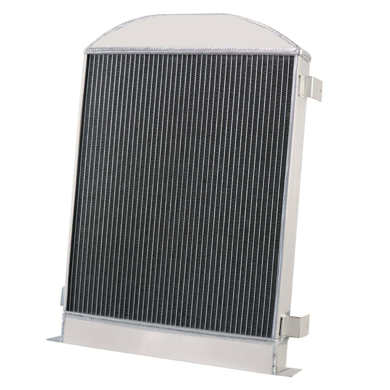 3 Row Aluminum Radiator with Shroud & Fan Kit - Compatible with 1932 Ford Flathead V8 Engine (Stock Height) - Perfect for Classic Car Restoration & Hot Rod Upgrades