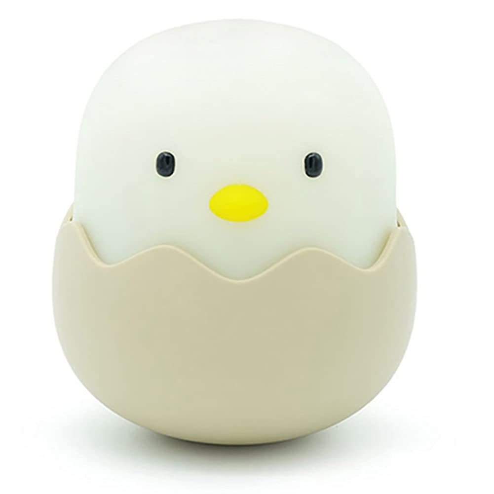 Autuiontec USB Rechargeable Silicone Night Light - Eggshell Chicken Design, Cartoon Table Lamp for Bedroom, Nursery & Night Feeding, Portable Tumbler Style (Light Color: 1) - Perfect for Kids' Rooms, Baby Nurseries & Midnight Feedings