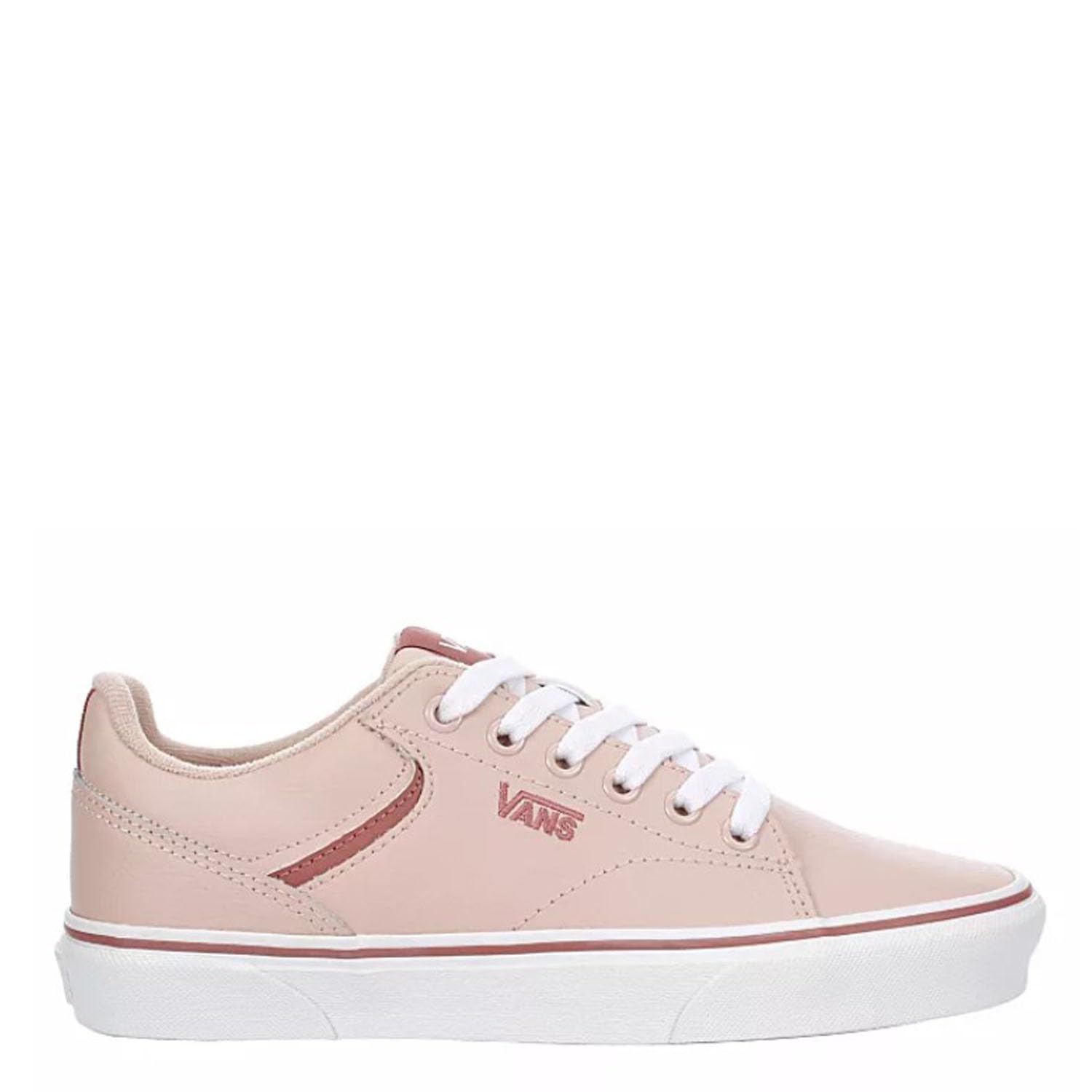 Vans Unisex Seldan Lace-Up Low-Top Sneakers - Tumbled Leather in Dusty Rose | Casual Streetwear & Skate Shoes for Men & Women