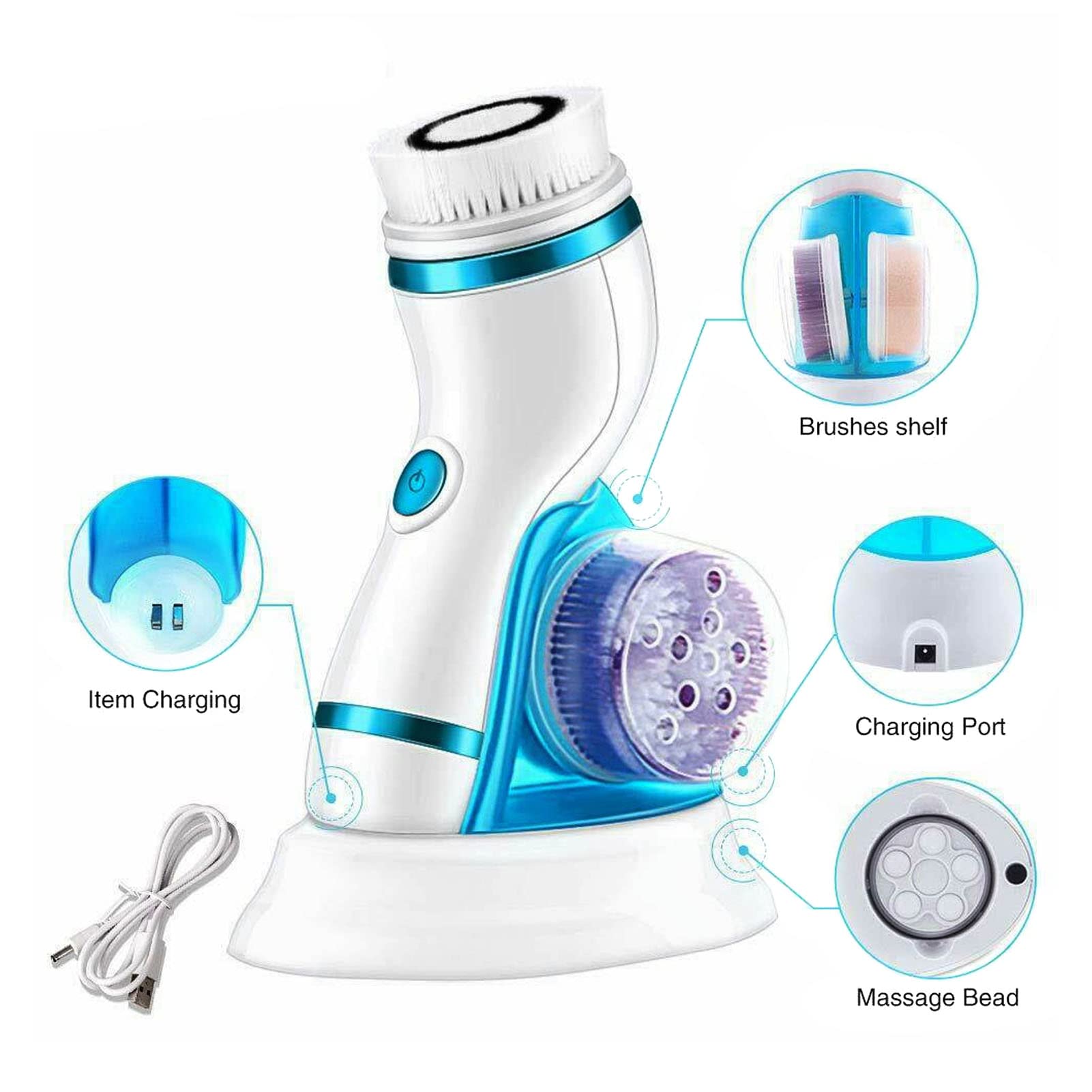 Electric Facial Cleansing Brush for Women - Deep Pore Cleanse & Massage with High Speed Mode, Perfect for Spa & Skincare Routine at Home