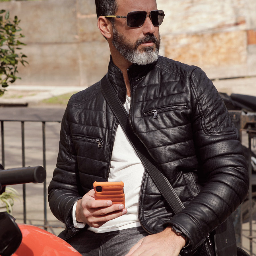 Premium Grip Rider Leather Case for iPhone Xs Max - Slim Protective Cover with Anti-Slip Design | Perfect for Work, Travel & Everyday Use