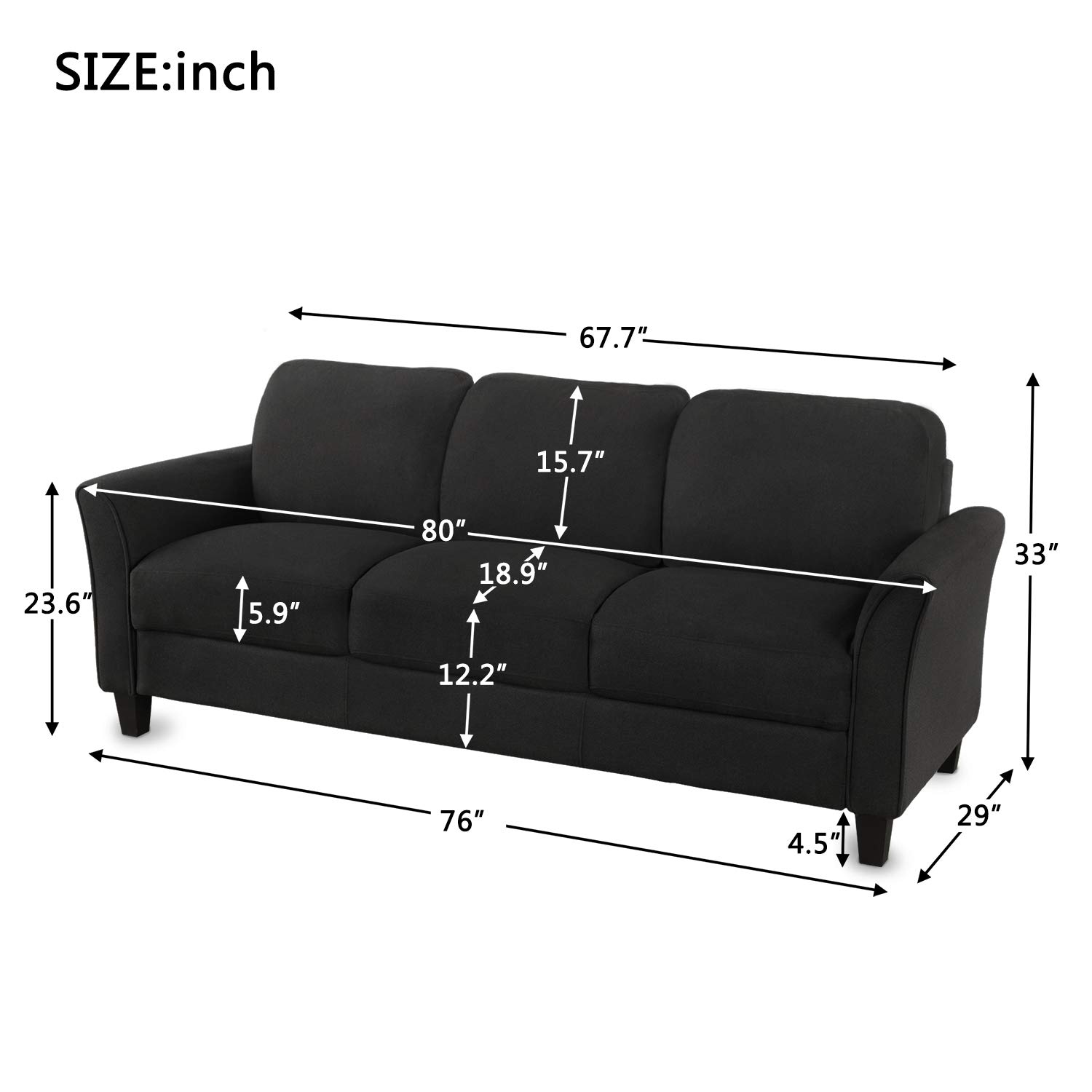 Modern Upholstered Loveseat Sofa - 2-Seater Couch for Living Room, Double Seat Sofa with Contemporary Design, Durable Fabric for Home & Office Use