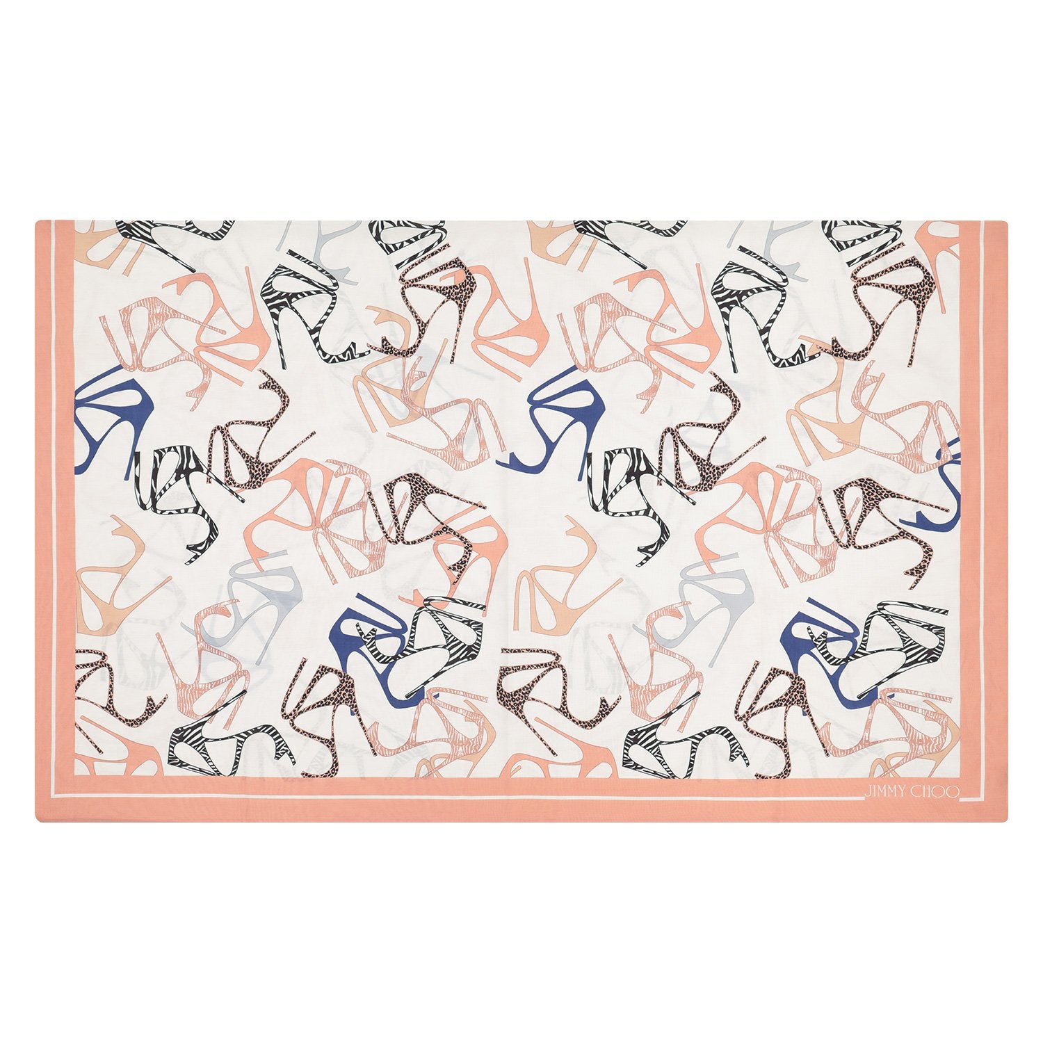 Jimmy Choo Pink Silk Shawl - Elegant Women's Fashion Scarf for Parties, Weddings & Evening Events
