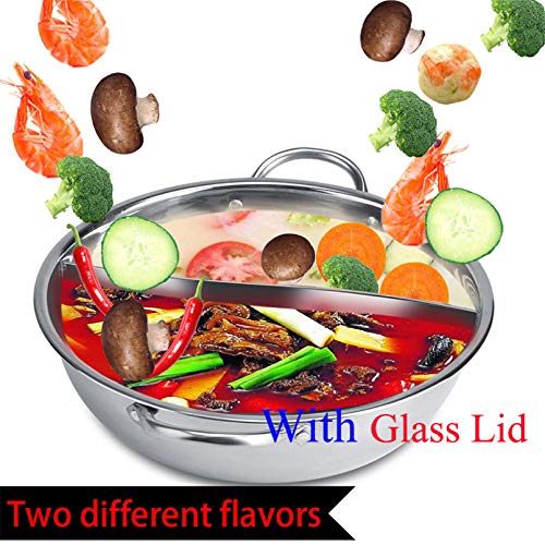 Hot Pot Cookware with Divider - Stainless Steel Shabu Shabu Pot for Home Cooking, Party & Asian Cuisine | Perfect for Family Gatherings & Entertaining