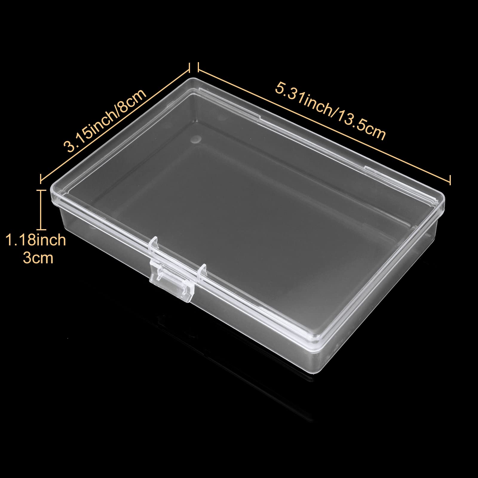 12-Piece Small Plastic Rectangular Storage Containers with Lids - 5x3x1 Inch Clear Organizer Boxes for Beads, Jewelry, Crafts & Small Parts - Perfect for DIY Projects, Office Supplies & Home Organization