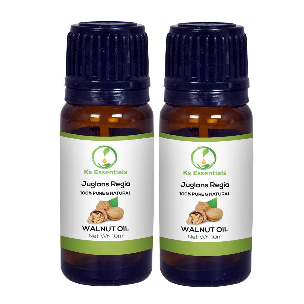 Ks Essentials Pure Walnut Oil (Juglans regia) - 10ml Bottle for Face Care, Skin Hydration & Aromatherapy | Natural Moisturizer for Dry Skin, Hair Treatment & Massage Oil