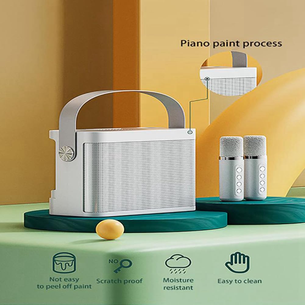 Portable Bluetooth Speaker System with 2 Microphones - Wireless Home Theater & KTV Sound System for Parties, Karaoke, TV Entertainment