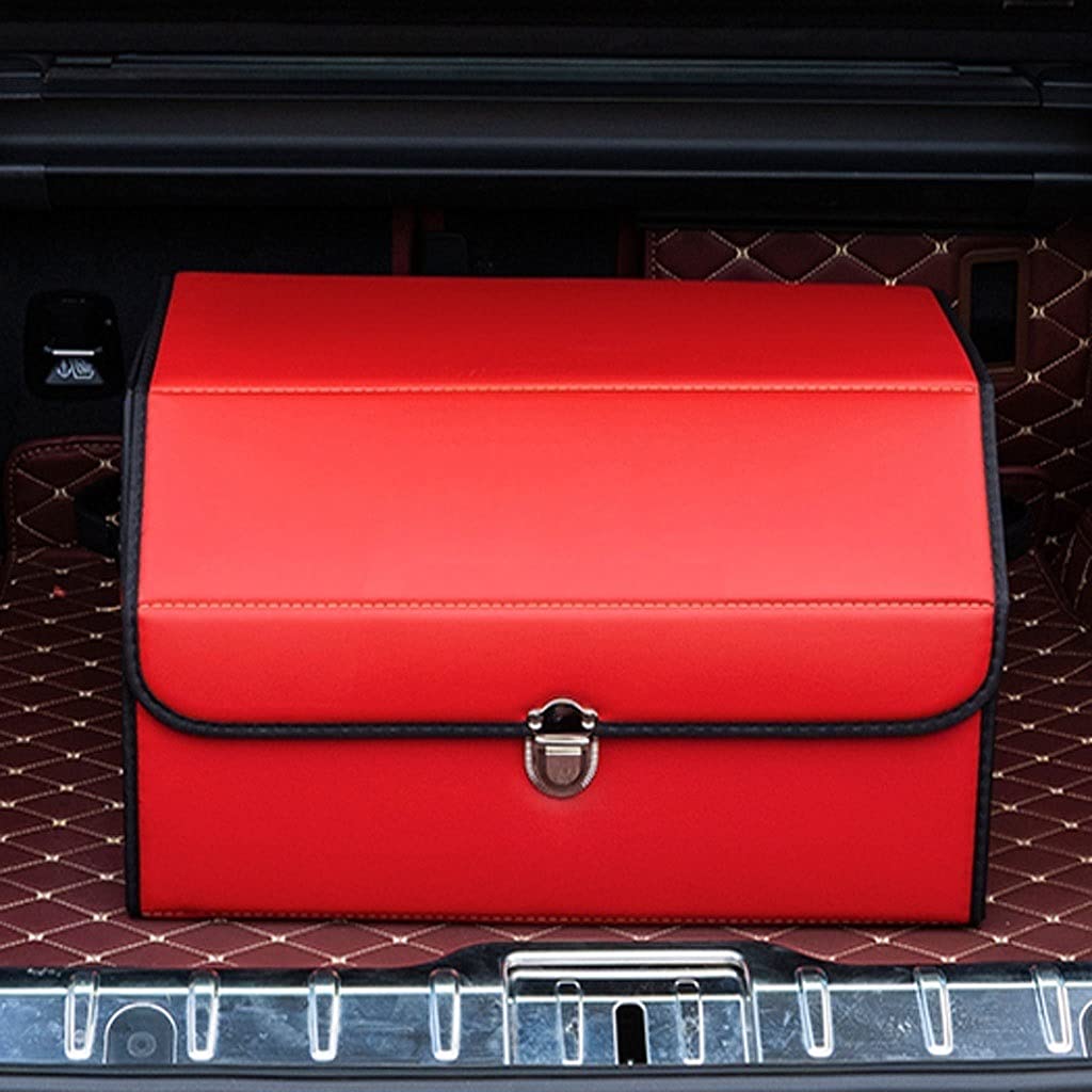 Premium Car Trunk Organizer - Heavy Duty Storage Bin with Handle for SUV, Truck, Van - Multi-Compartment Vehicle Cargo Organizer (Black) | Perfect for Road Trips, Grocery Shopping & Sports Equipment Storage