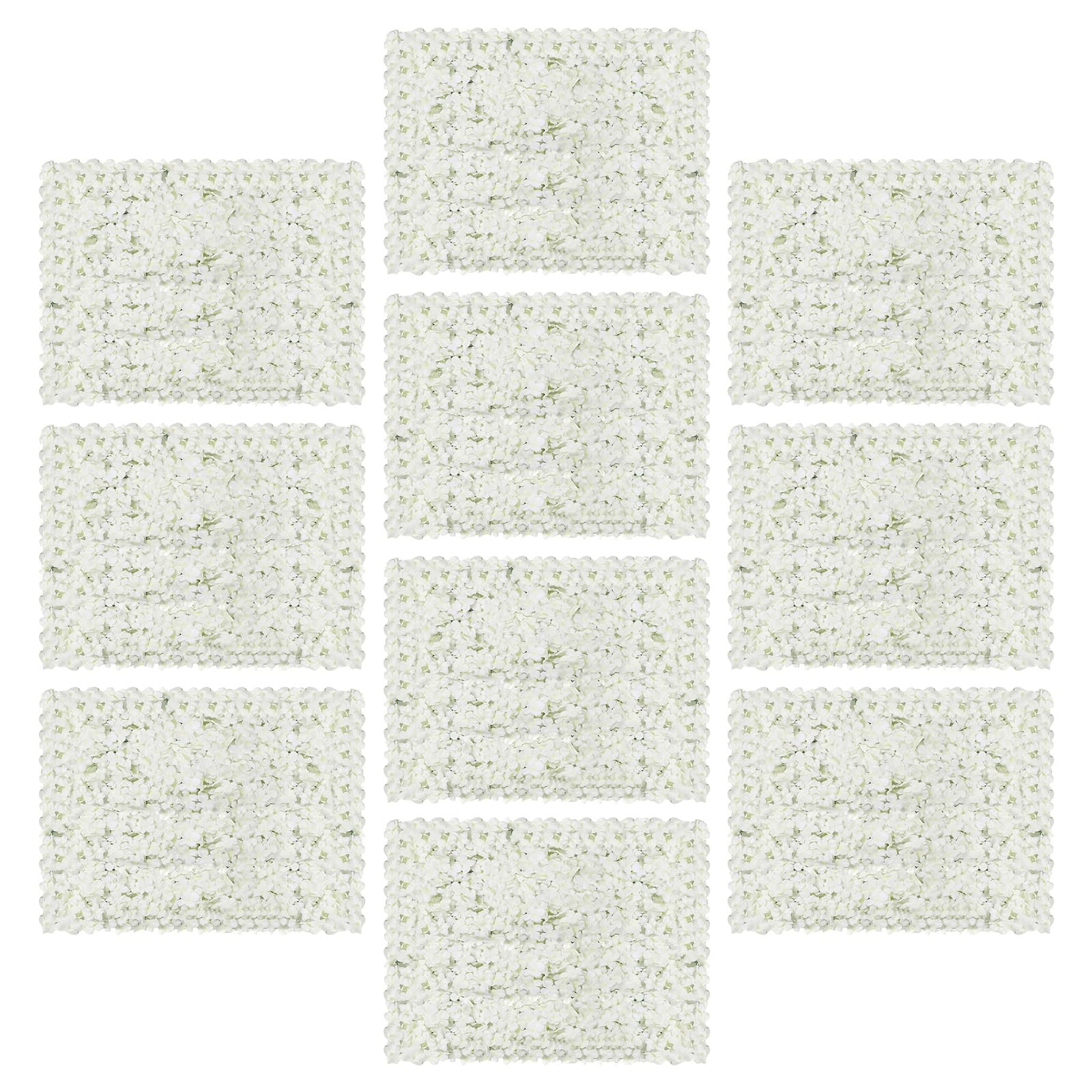 10PCS White Artificial Flower Wall Panels - Silk Rose Wedding Decor, Party Backdrop, Home & Stage Decoration | Perfect for Weddings, Events, and Home Wall Decor