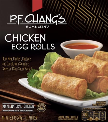 P.F. Chang's Home Menu Chicken Egg Rolls - Frozen Asian Appetizers (8.8 oz) - Perfect for Parties, Game Nights & Quick Snacks