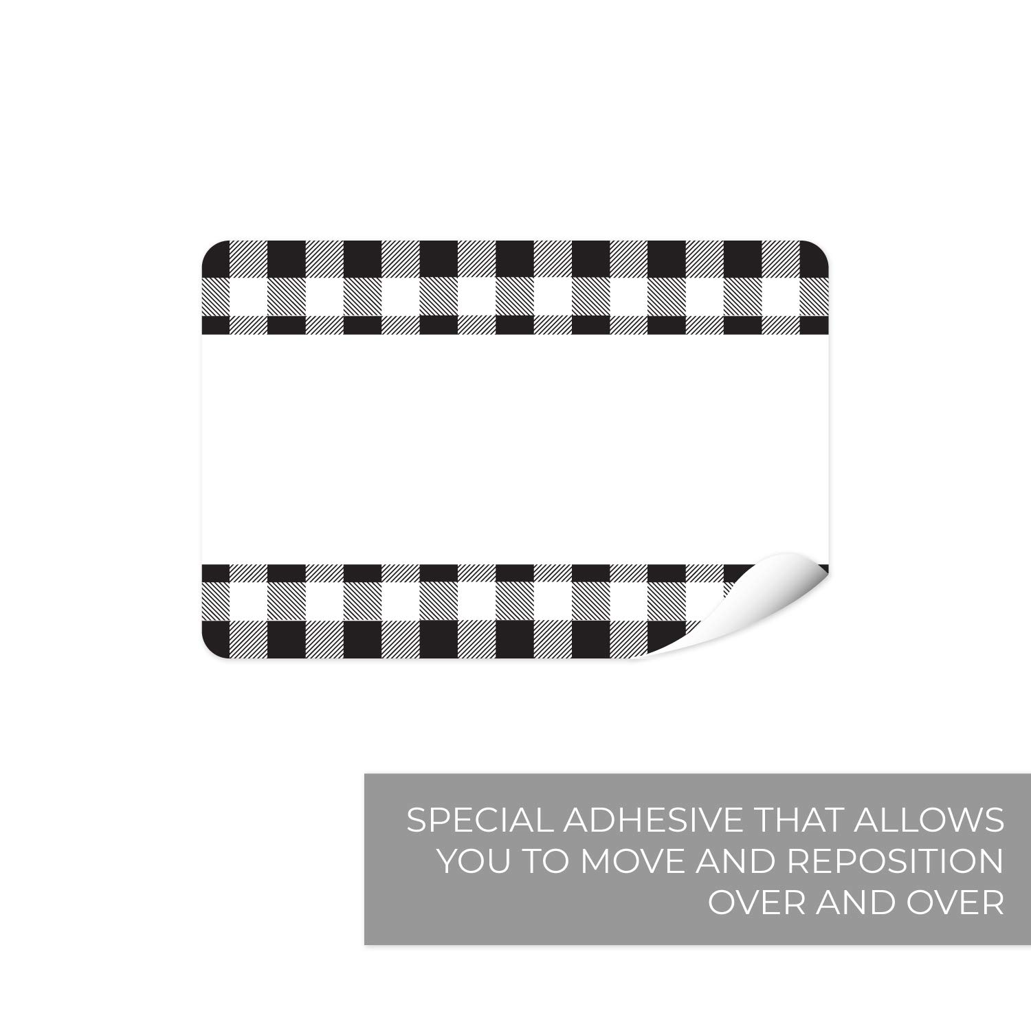 Buffalo Plaid Write-On Pantry Labels - 100 Pack Reusable Waterproof Storage Labels (2