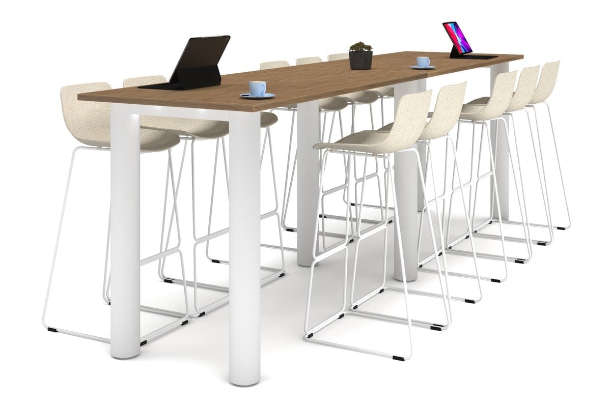 Quadro Cylinder Legs Large Counter Table [3600L x 800W] - Durable Metal Bar Table Base for Restaurant, Cafe & Home Kitchen Island - Perfect for Commercial Use & Modern Interior Design