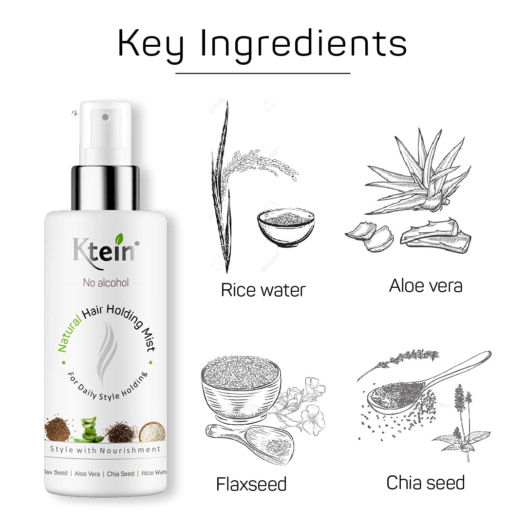 Ktein Natural Hair Holding Spray - Alcohol-Free Styling Spray for All Hair Types (100ml) | Perfect for Daily Use, Special Occasions & Travel