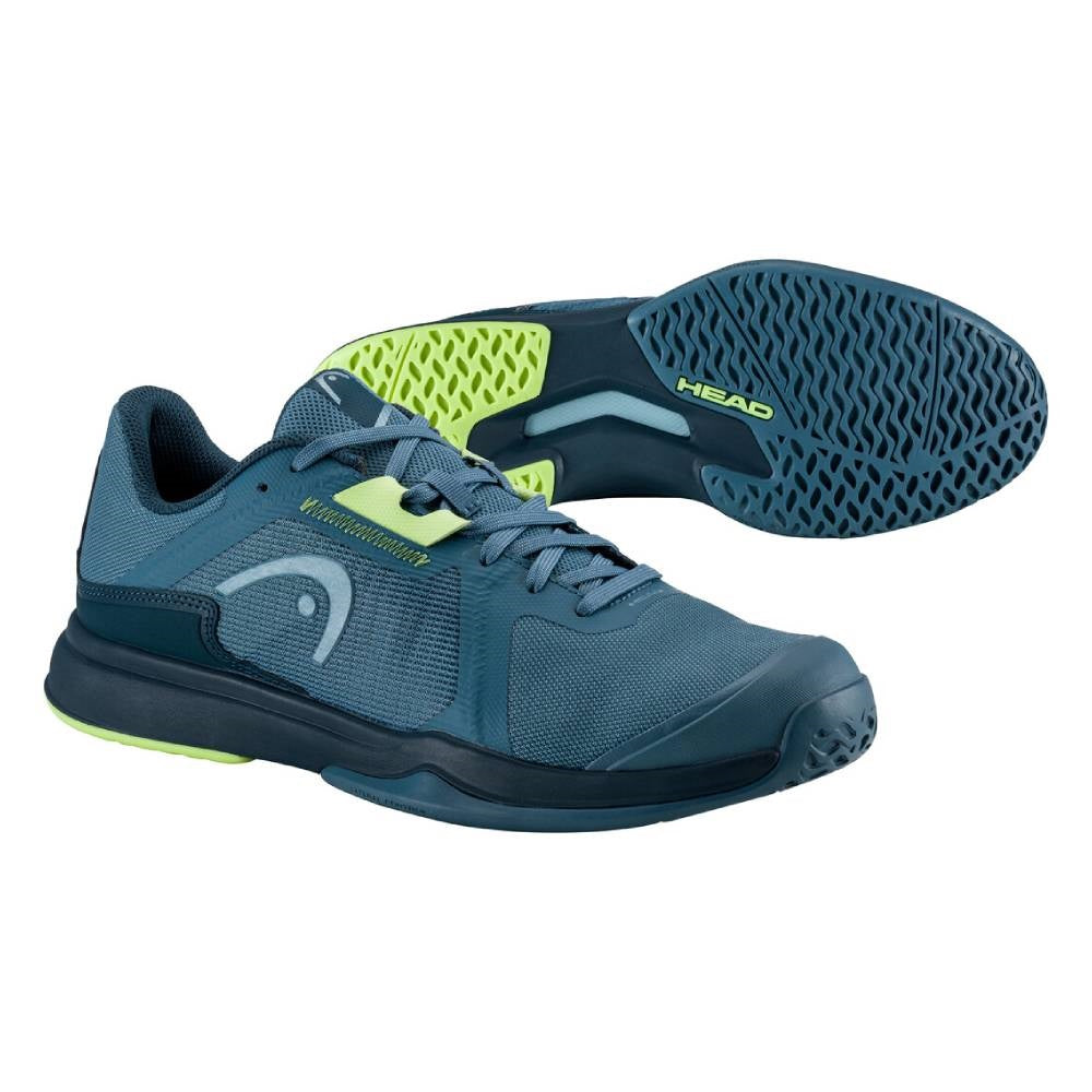 Head Sprint Team 3.5 Men's Tennis Shoes - Lightweight Performance Court Shoes for Men in Bluestone/Lime - Perfect for Competitive Tennis Matches & Casual Wear