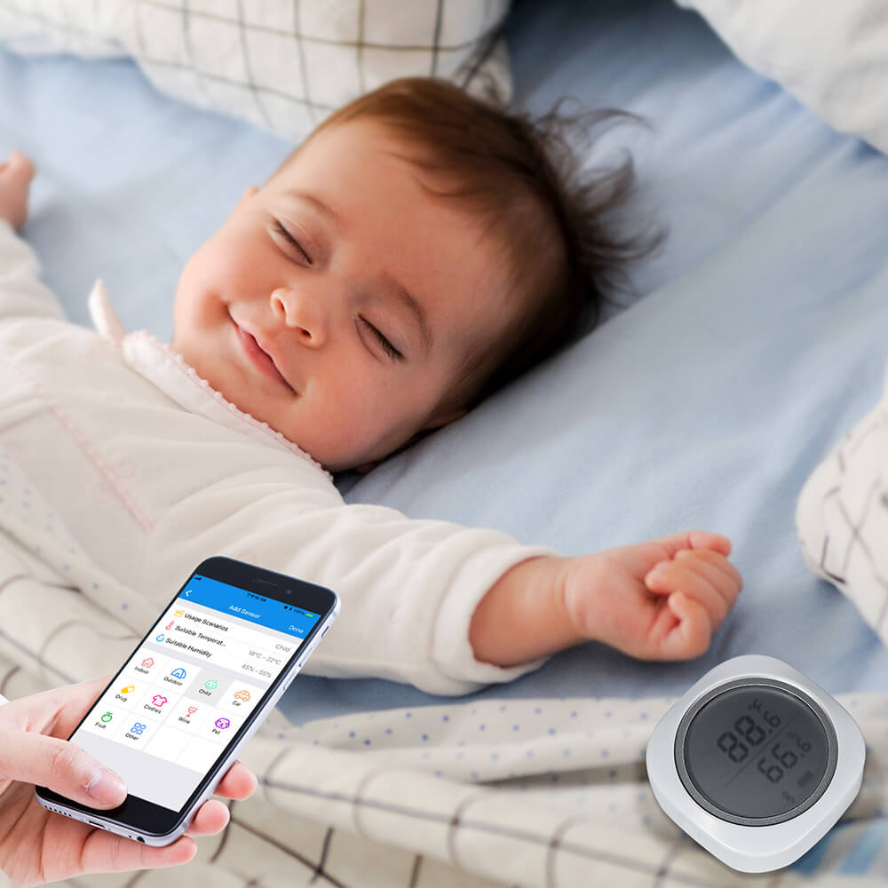 Bluetooth Hygrometer Thermometer IBS TH1 Plus - Wireless Temperature & Humidity Monitor for Home, Greenhouse, Wine Cellar & Baby Room