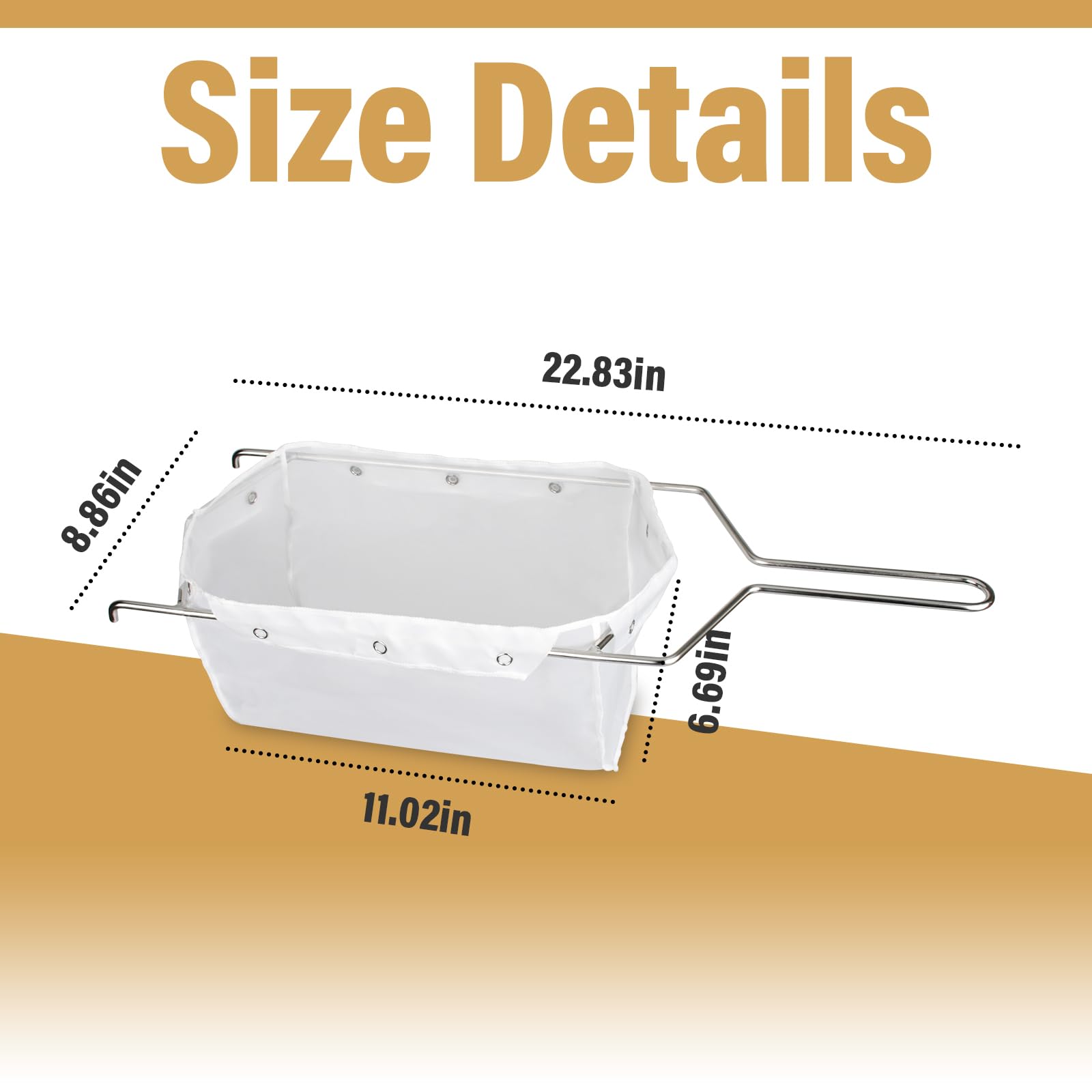 ANTOBLE Reusable Deep Fryer Oil Filter Bag & Frame Set - 70 lb Capacity Fryer Oil Strainer for Commercial & Home Use | Perfect for Restaurants, Food Trucks & Home Kitchens