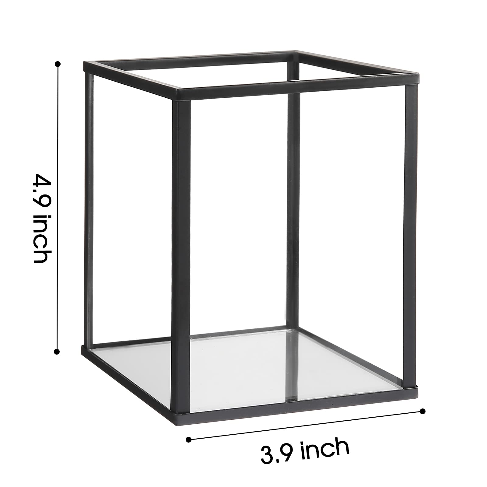 yshengood Hurricane Candle Holder Set - 6 Pack Black Glass Candle Holders for Home Decor, Wedding Centerpieces, and Romantic Dinner Ambiance