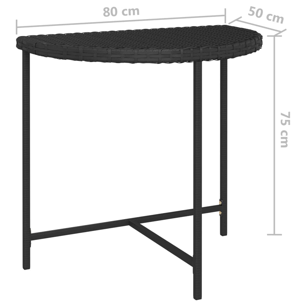 Black Poly Rattan Outdoor Dining Table 31.5