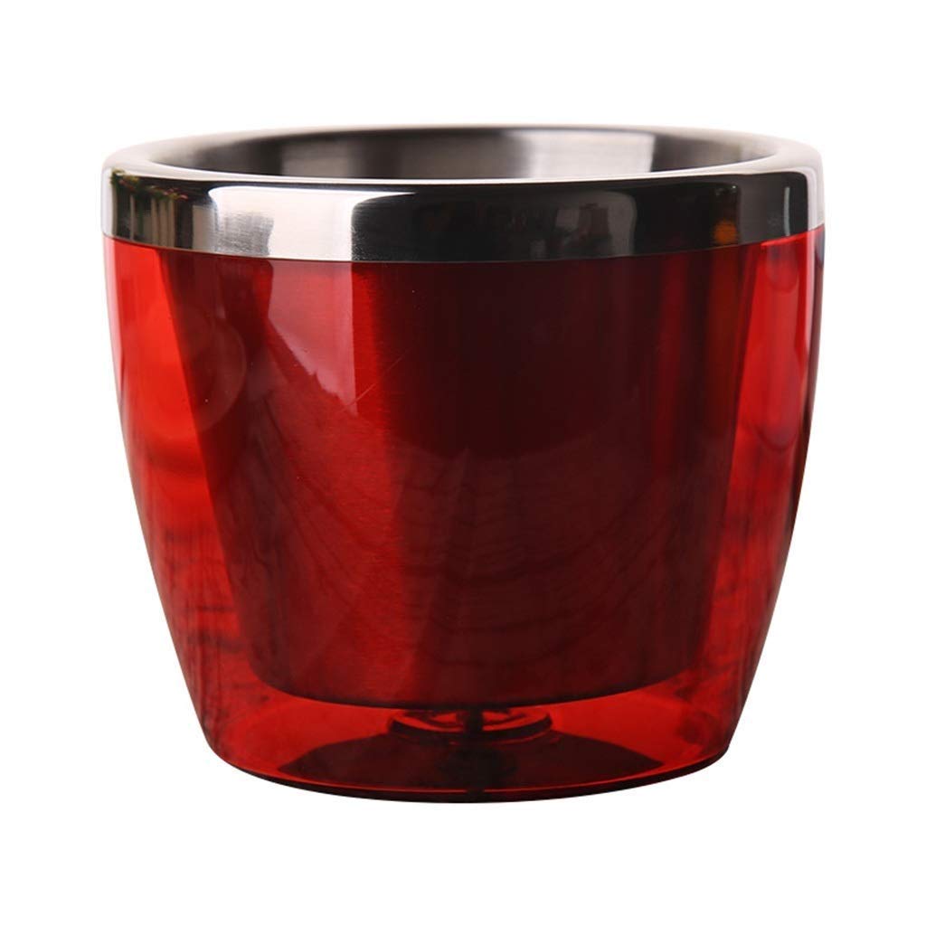 Premium Stainless Steel Ice Bucket - Double-Walled Wine & Champagne Cooler for Beer, Cocktails, and Drinks - Perfect for BBQs, Parties, Bars, and Home Entertaining - Elegant Dark Red Design