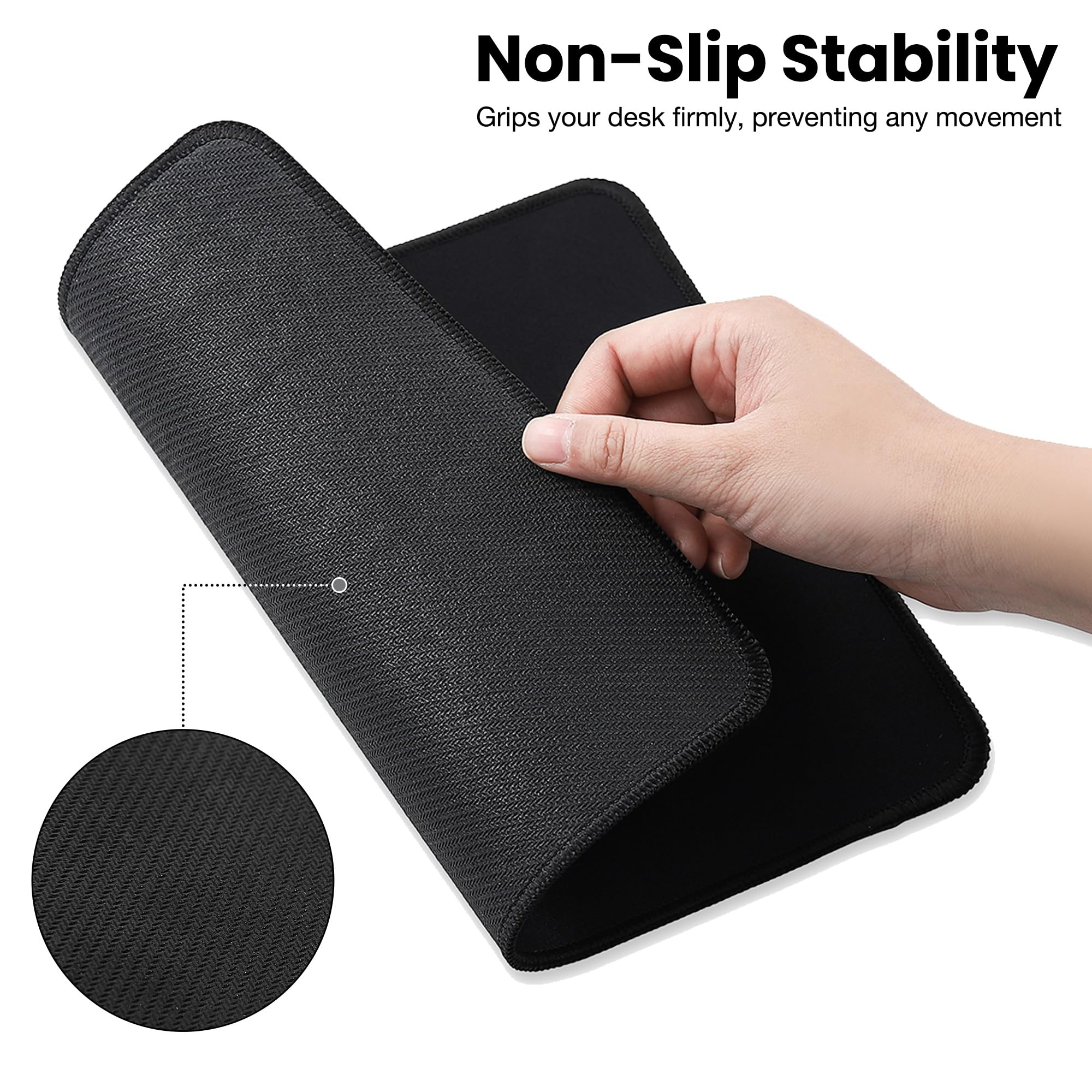 ALOANES Premium Non-Slip Mouse Pad with Stitched Edge - 9.8