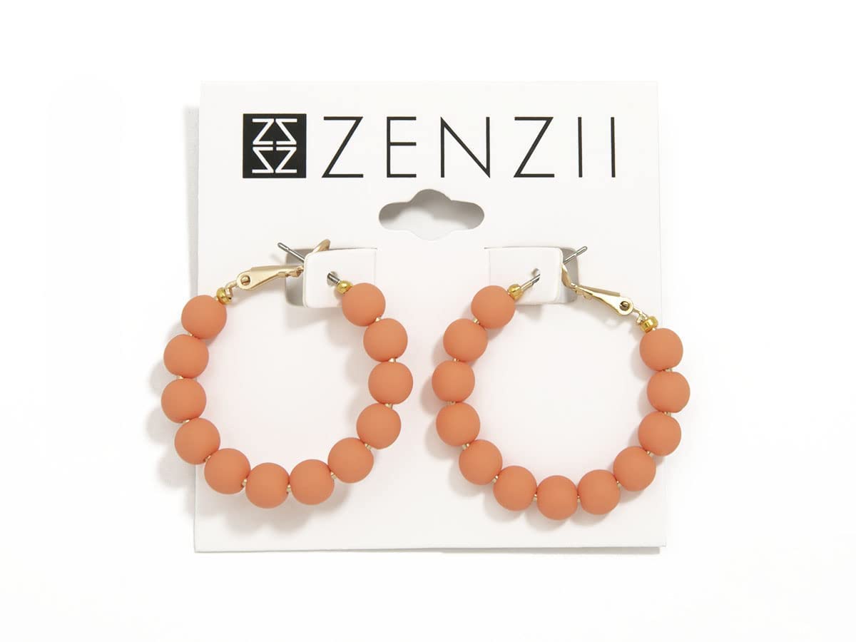 ZENZII Bohemian Beaded Hoop Earrings for Women - Stylish Round Circle Dangle Earrings with Beads, Fashion Jewelry for Girls | Perfect for Parties, Weddings & Everyday Wear