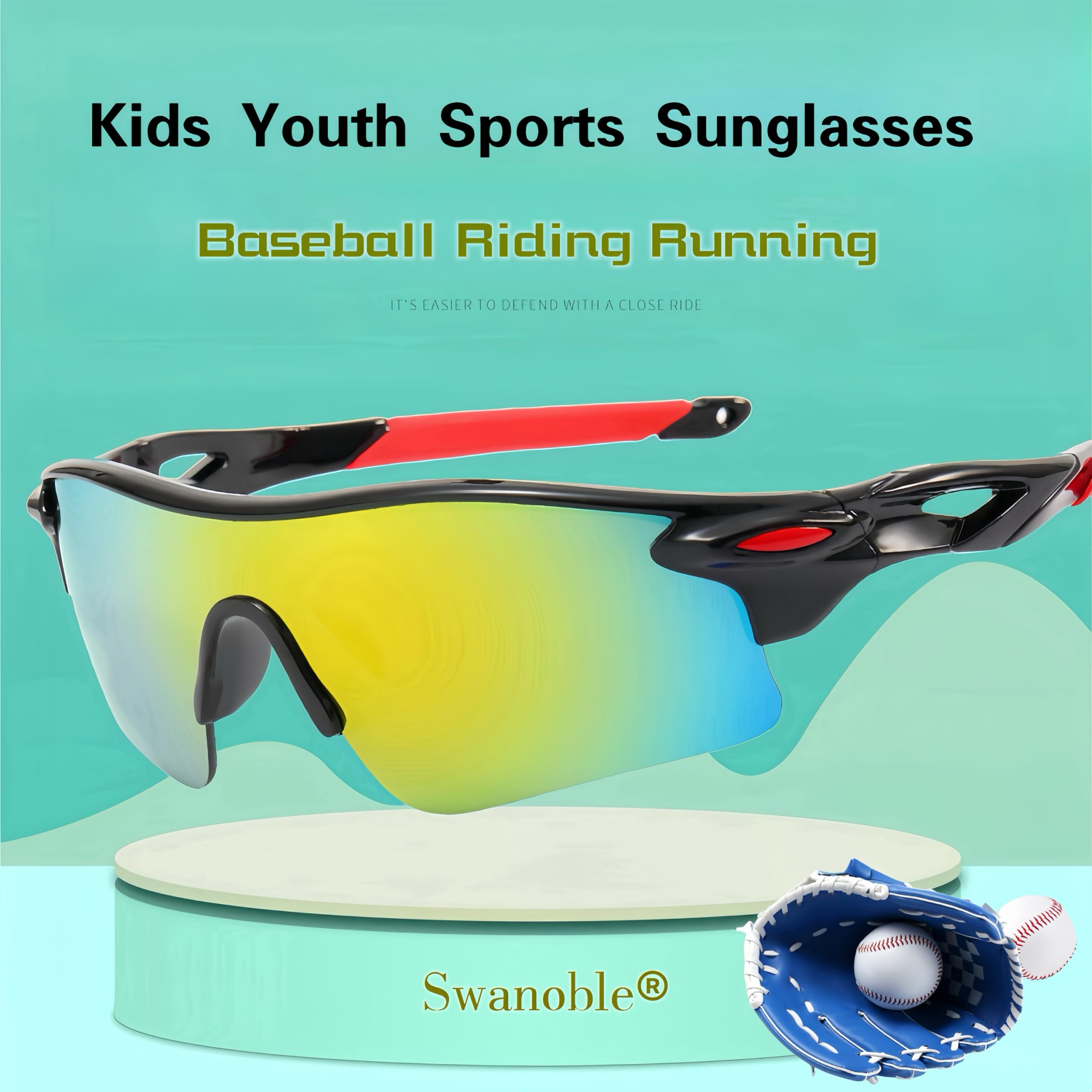 UV400 Polarized Kids Sunglasses for Boys & Girls Ages 3-12 - Baseball, Softball, Cycling & Golf Sunglasses for Youth - Perfect for Outdoor Sports & Summer Activities