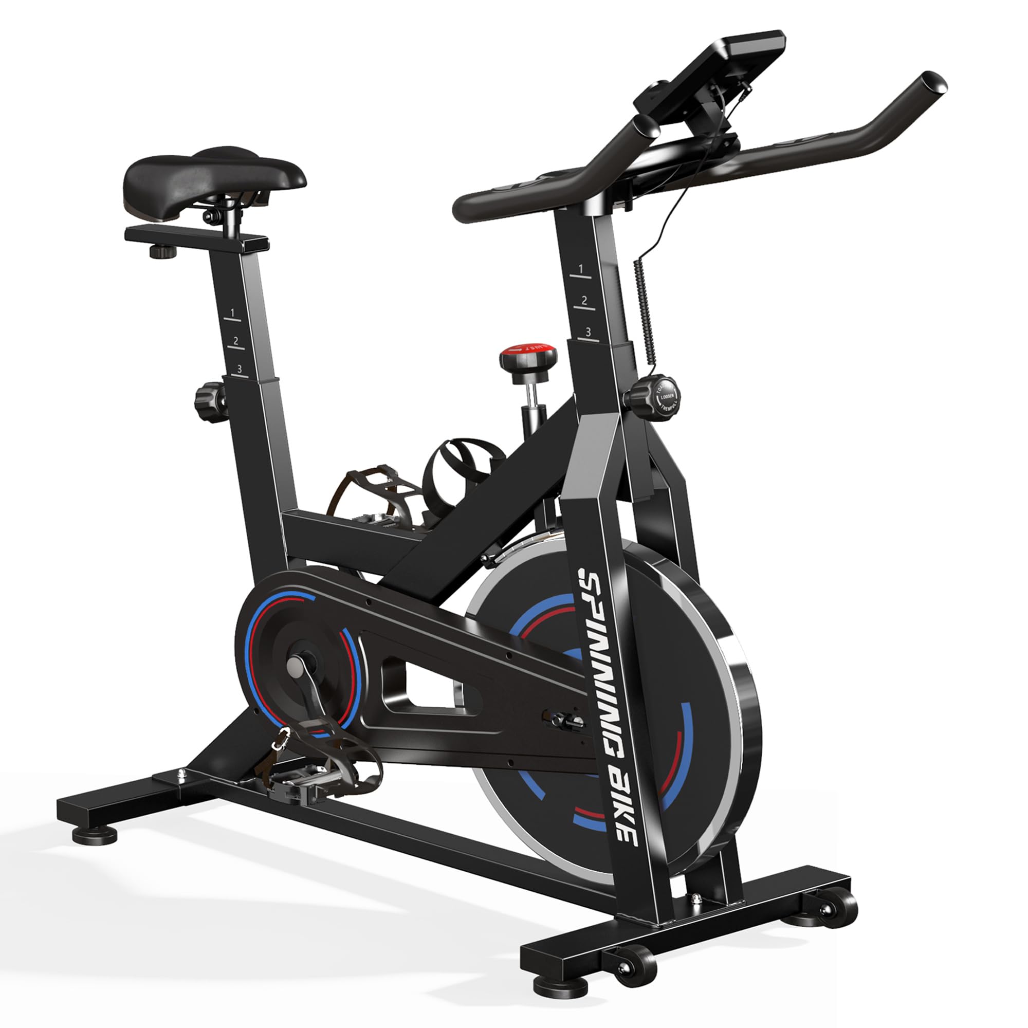 SogesPower Magnetic Exercise Bike - 45lbs Flywheel Super Silent Indoor Cycling Bike with LCD Display, Phone/Tablet Mount & Comfortable Seat Cushion - Perfect for Home Gym, Cardio Workout and Weight Loss Training