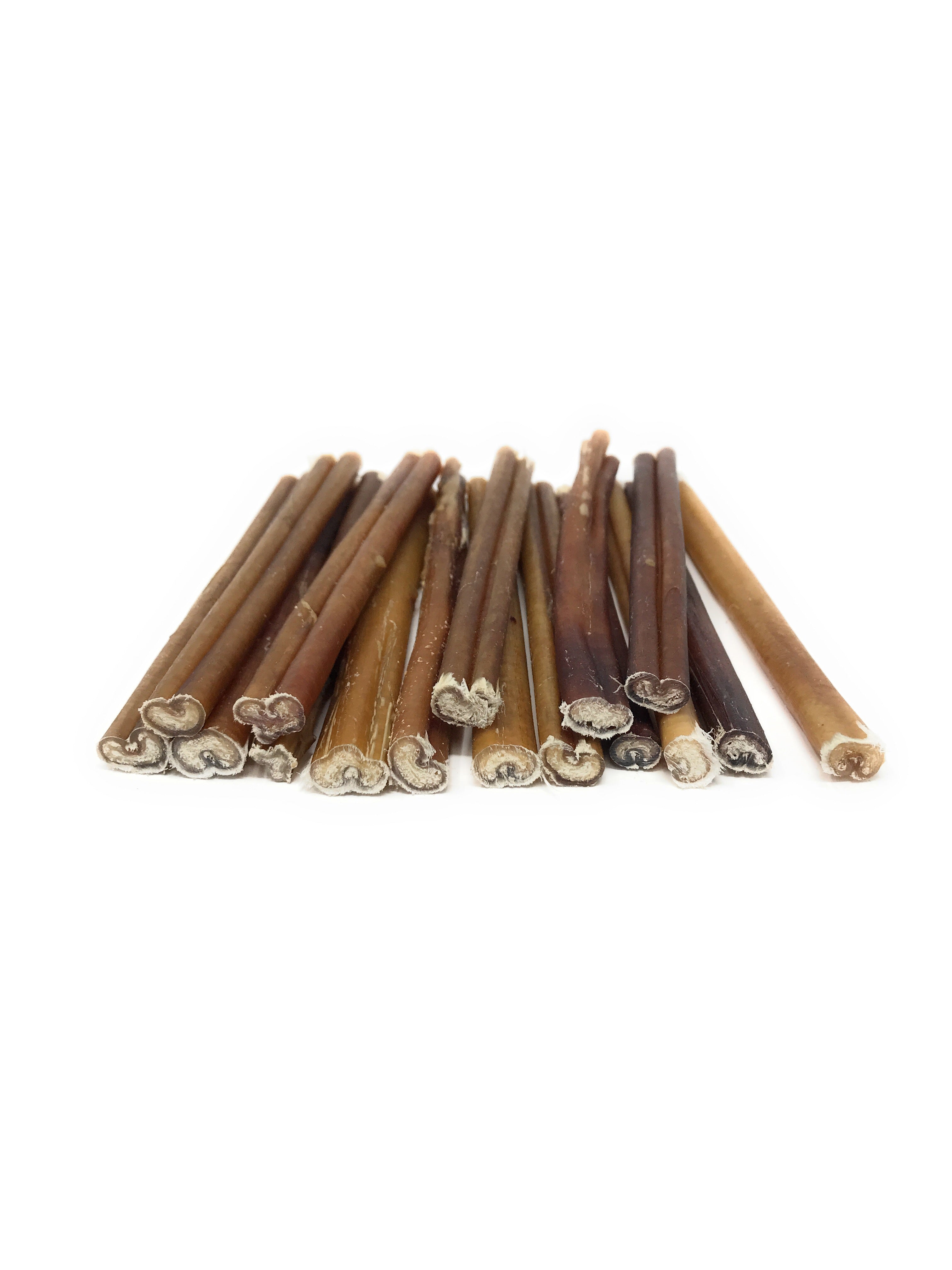 Natural 6 Inch Thin Low Odor Bully Sticks for Dogs - Healthy Chew Treats for Puppies & Small Breeds - Perfect for Training, Teething Relief, and Dental Health