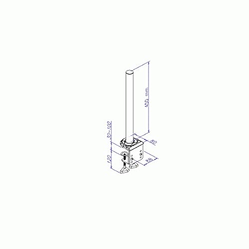 LINDY 450mm Adjustable Desk Clamp Pole Mount (40692) - Perfect for Monitor Arms, Microphones & Studio Lights - Home Office & Gaming Setup Accessory