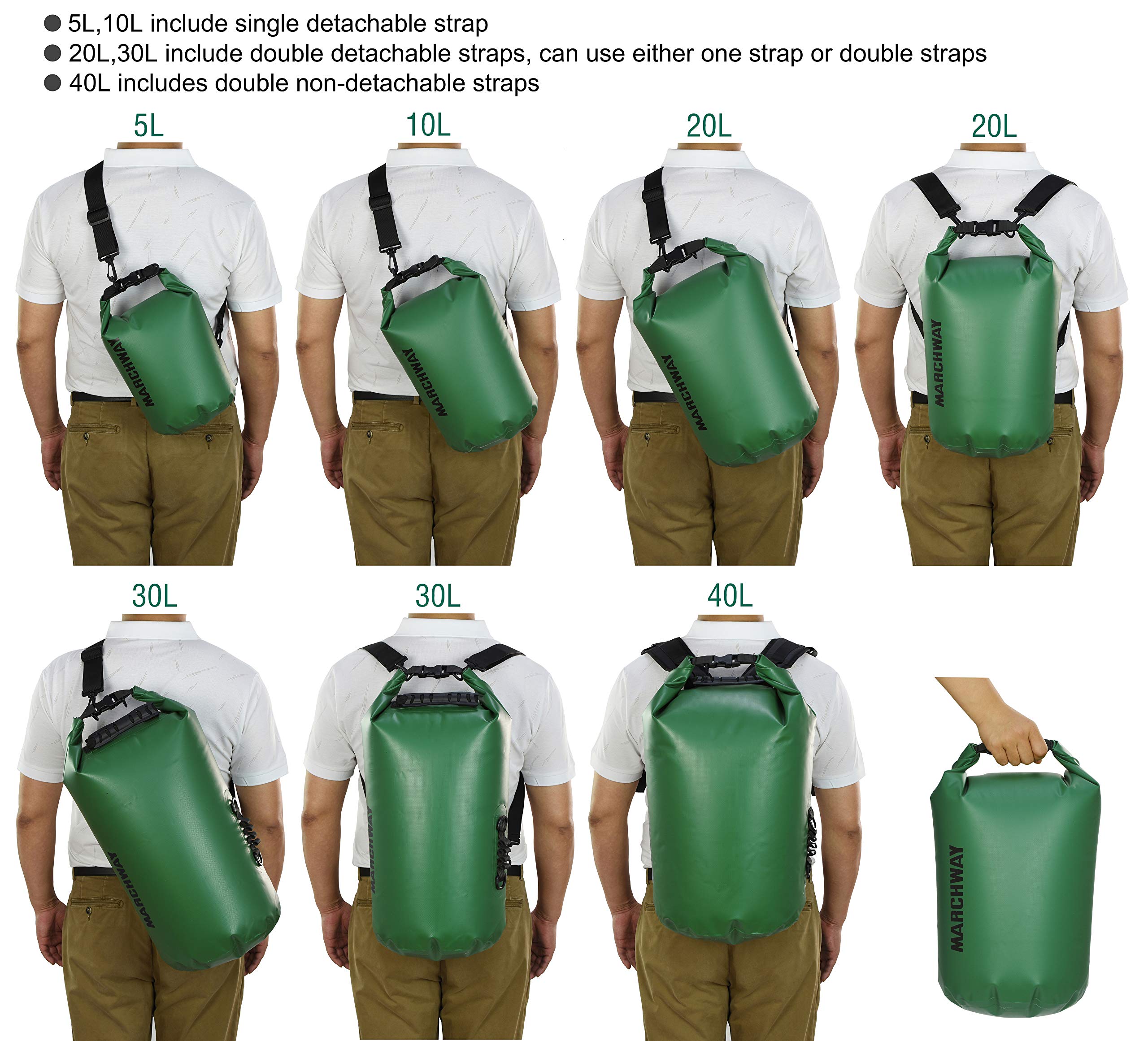 Waterproof Dry Bag Backpack 5L 10L 20L 30L 40L - Floating Roll Top Sack for Kayaking, Rafting, Boating, Swimming | Camping, Hiking, Beach, Fishing Gear Protection | Ideal for Water Sports, Outdoor Adventures & Travel