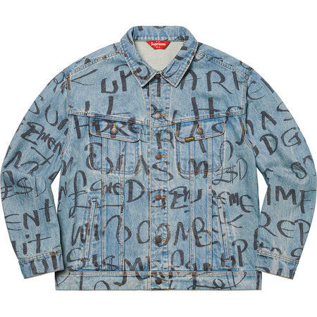 Supreme Ark Denim Trucker Jacket for Men - Vintage Distressed Denim Jacket with Classic Fit - Perfect for Casual Outfits, Streetwear, and Layering in Fall & Winter