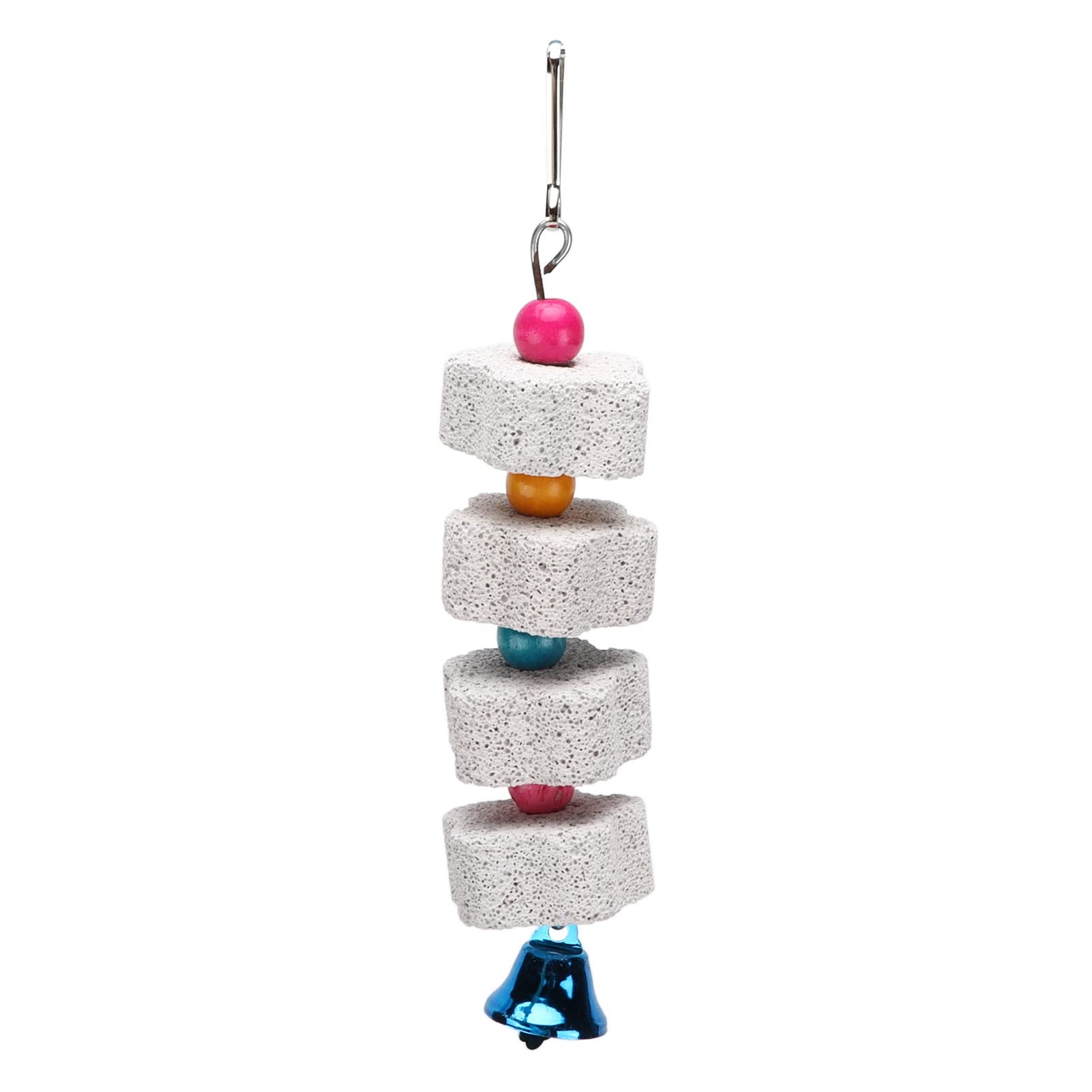 Premium Bird Beak Grinding Stone - Calcium Enriched Chew Toy with Bell | Natural Beak Care for Parakeets, Cockatiels & Small Pets | Cage Hanging Entertainment & Dental Health Accessory | Perfect for Playtime & Stress Relief