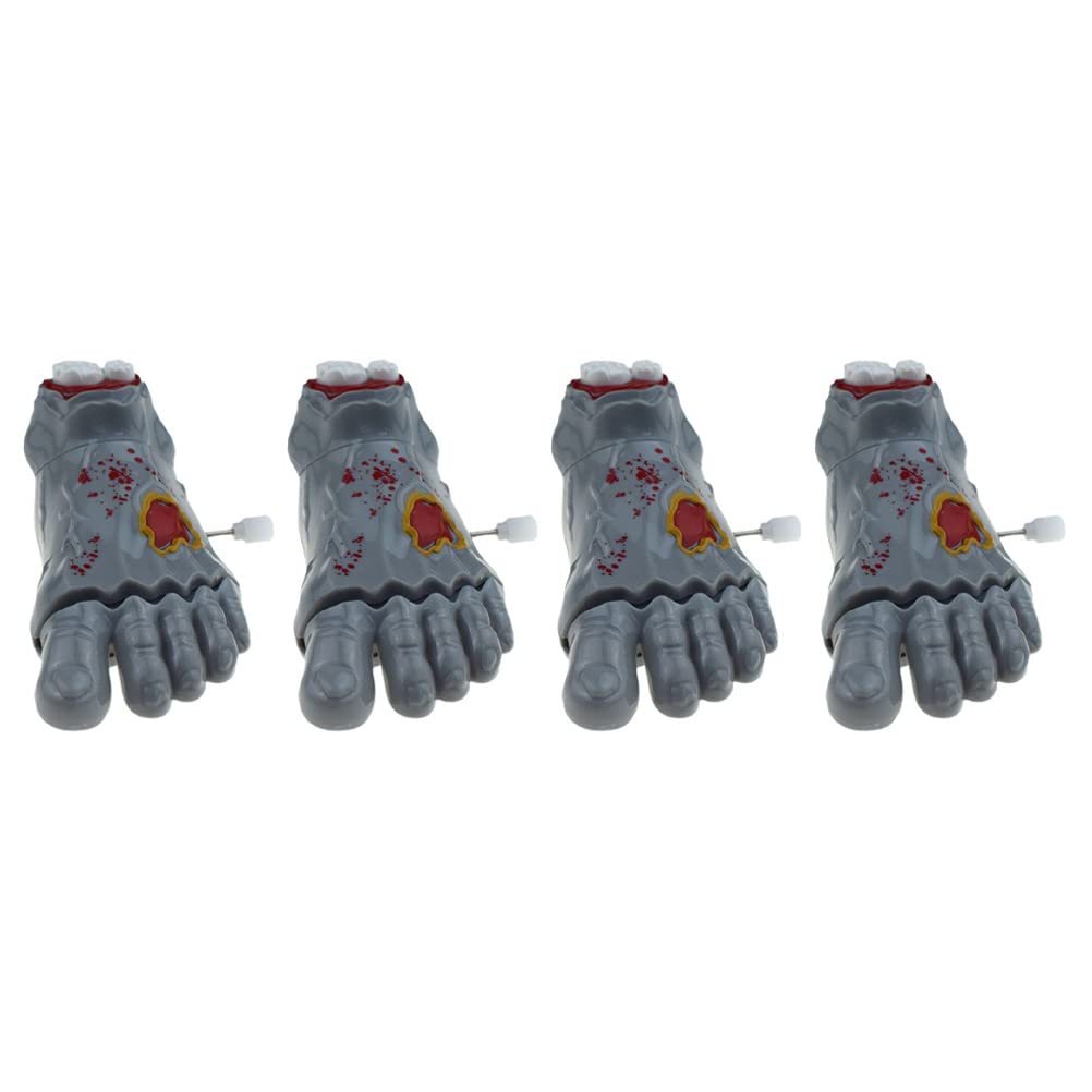 LUOZZY 4-Piece Halloween Wind-Up Toy Set - Spooky Grey Ghost Walking Clockwork Toys for Kids | Fun Trick-or-Treat Party Favors & Halloween Decorations