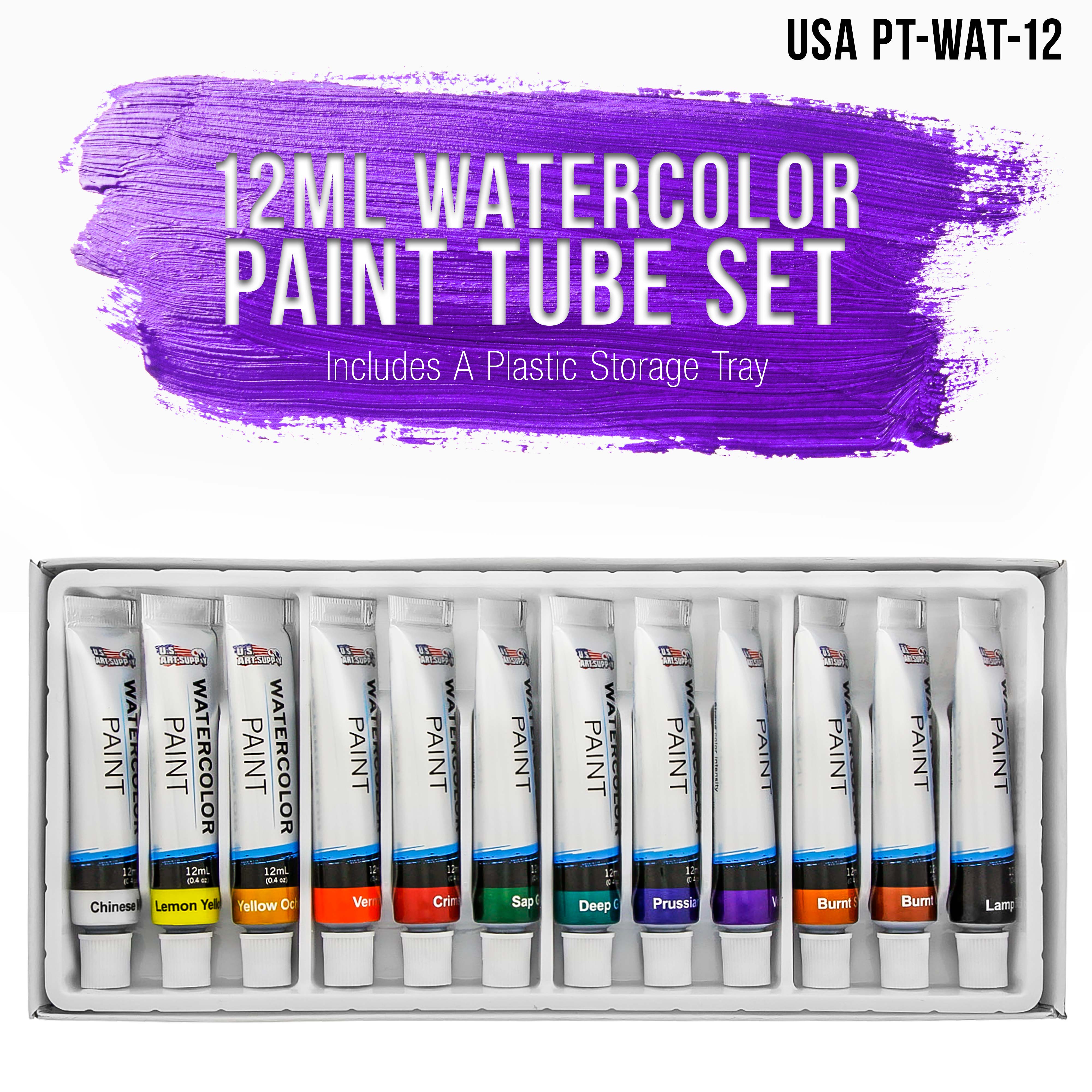 12ml Premium Vivid Watercolor Paint Set - 12 Vibrant Artist Colors in Aluminum Tubes for Professional Painting, Sketching & DIY Art Projects - Perfect for Watercolorists, Students & Craft Enthusiasts