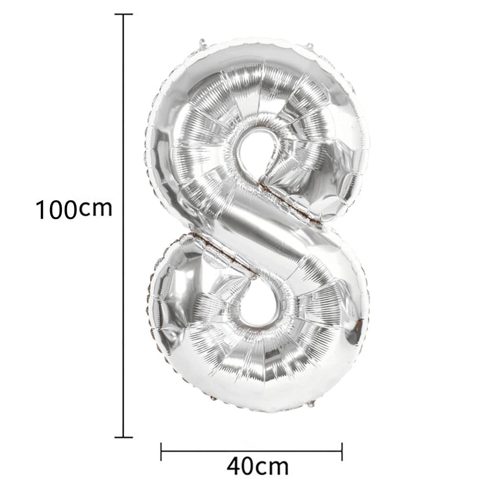 48th Birthday Party Decorations Set - Happy Birthday Banner, Helium Balloons (Number 48, Latex & Foil), Silver Theme Supplies for 48 Years Old Celebration | Perfect for Adult Milestone Parties, Anniversary Events & Special Occasions