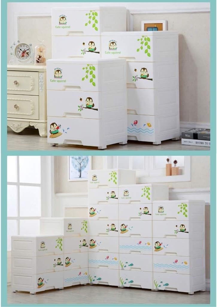 Extra Large Plastic Storage Box with 4 Drawers - Thick Durable Underwear Organizer for Bedroom, Closet, or Office - Space-Saving Cabinet Locker in Fresh Design
