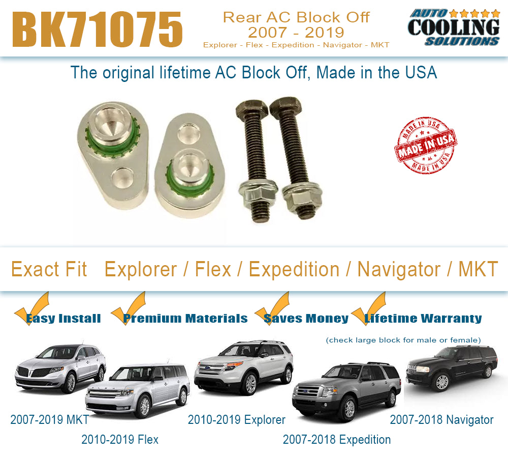 Rear AC Block Off Plate for Ford Expedition 2007-2018, Lincoln Navigator, Ford Explorer & Flex 2010-2019 - Improve Engine Performance & HVAC Efficiency for Off-Road & Towing Applications