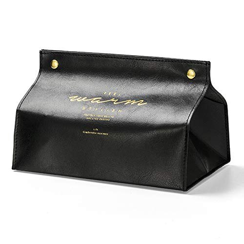 Premium PU Leather Nordic Retro Tissue Box Cover - Rectangular Straight Collar Design for Home, Office & Car Decor | Stylish Home Accessories for Living Room, Bedroom & Automotive Interior