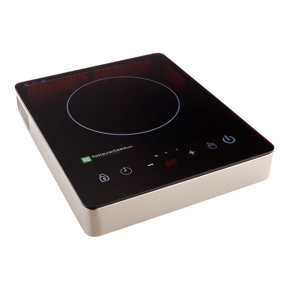 Restaurantware Home Pro 1800W Portable Induction Cooktop with Digital Temperature Display - Countertop Induction Burner for Home, RV & Outdoor Cooking (120V, Model RWT0095) - Perfect for Boiling, Frying, Searing & Simmering