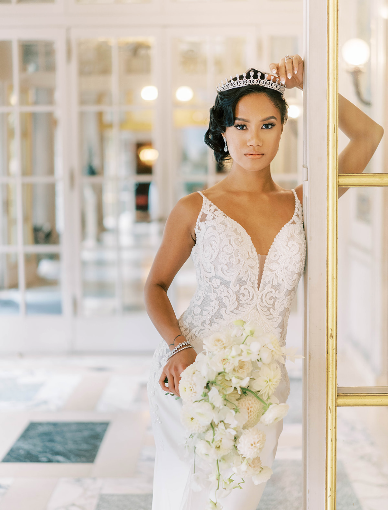 DAPHNE Bridal Tiara – Elegant Crystal Wedding Crown for Bride, Bridesmaid, and Flower Girl | Perfect for Weddings, Prom, Pageants, and Special Occasions