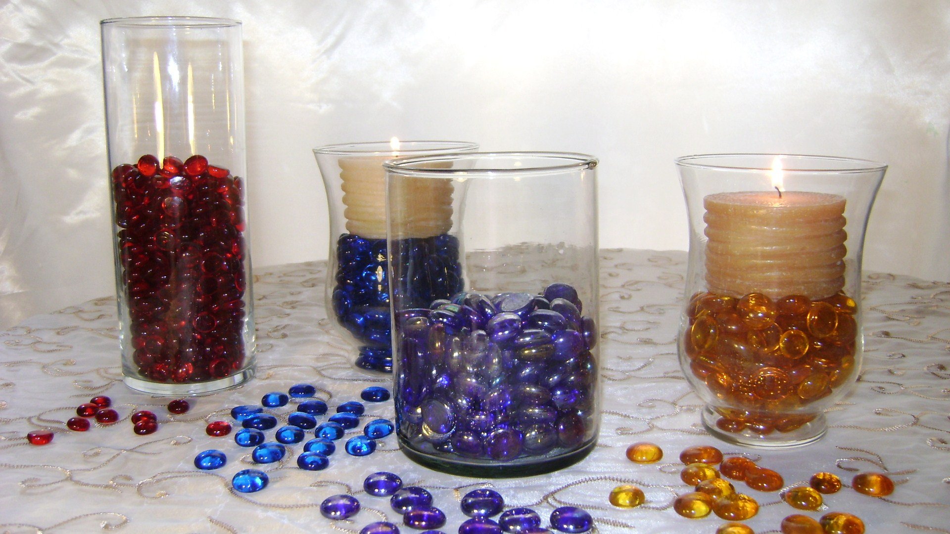 Cobalt Blue Iridescent Glass Gems - 2 LB Vase Fillers for Home Decor, Wedding Centerpieces & Floral Arrangements