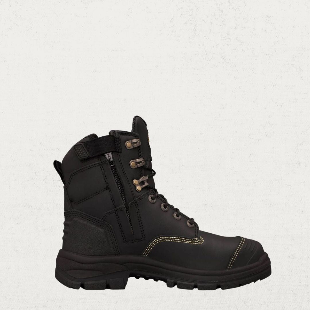 AT's 150mm Side Zip Safety Work Boots - Steel Toe, Waterproof, Slip Resistant for Construction & Industrial Use